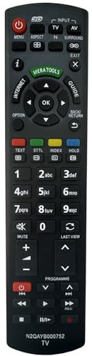 n2qayb000752 pour telecommande n2qayb000752 Applicable à télécommande Viera TX-L32ET5 TX-L37ET5 TX-L42ET5 TX-L42ETW5 TX-L47ET5 TX-L47ETW5 TX-L55ET5 TX-L55ETW5
