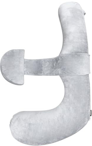 Labtec Cuscino gravidanza per dormire, Cuscino di velluto a F per l'allattamento, Cuscino per tutto il corpo, fianchi di maternità, gambe, pancia per la gravidanza e cuscino di supporto alla schiena