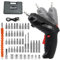 MQFORU Cordless Screwdriver, 48 in 1 Portable Cordless Drills, 3.6V Rechargeable Electric Screwdriver Kit, Dual Position Handle with USB Cable LED Light for Home Office DIY Tools