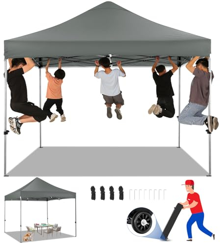 COBIZI Carpa para Fiestas 3x3M de Alta Resistencia Pop-up sin Paredes Laterales, Altura Ajustable, Fácil de Montar, UPF 50+, Impermeable para Todo Tipo de Clima, con Bolsa con Asa
