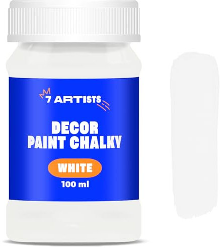 7 Artists White Chalk Paint 100 ml Chalk Paint for Furniture | Chalky Furniture Paint | Paint for Wooden Furniture | Wood Furniture Paint | Chalk Furniture Paint | Chalk Paint for Crafts