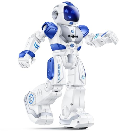 Ruko 6088 Programmable Robot with Gesture Cotrol, Remote Control & APP Control, Rechargeable Robots Toys for Boys and Girls, Interactive LED Faces, Q&A Games, Gift for Kids 3–6, Blue