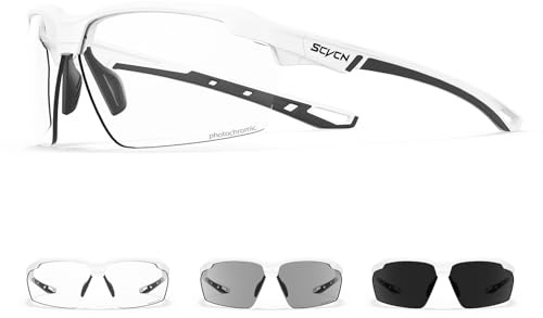 SCVCN Photochromic Sunglasses Sports Cycling Glasses for Men Women Youth Clear Cycling Glasses UV400 Protection Baseball Driving MTB Running Softball 05