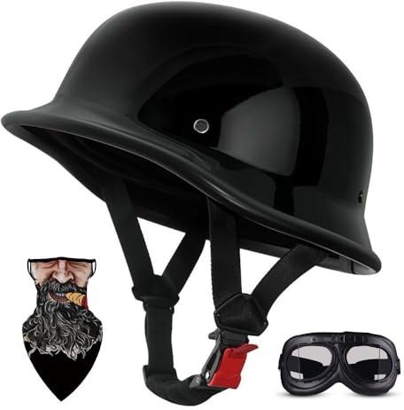 HALYING Casque Demi-Jet Moto Homologué ECE - Coque ABS Antichoc + EPS Dense | Ventilation Double Flux | Boucle Rapide | Homme/Femme - Casque Bol Vintage Léger pour Scooter/Mobylette