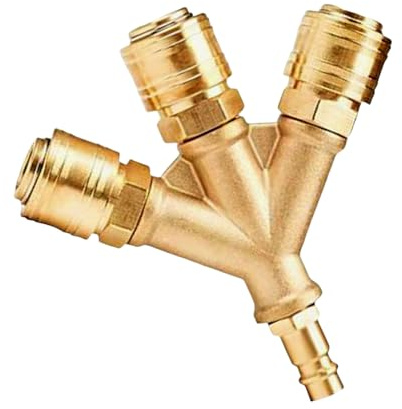 Komprimerad Luft Distributor Triple Fittings För Tryckluftkopplingar