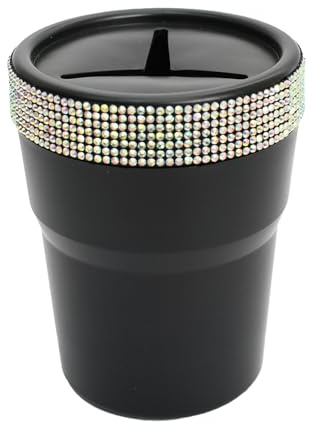 Poubelle Voiture 3 en 1, Porte-Gobelet Voiture, Boîte à Monnaie Compacte, Corbeille Amovible avec Couvercle Souple, Organiseur Pratique pour Garder l’Habitacle Propre