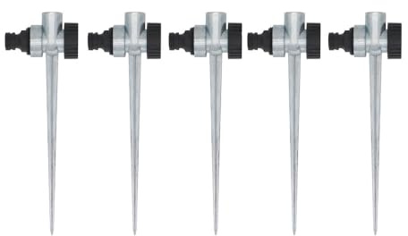 Lot de 5 arroseurs à impulsion à pointes en métal sur base à pointes pour l'irrigation du jardin et l'arrosage de la pelouse