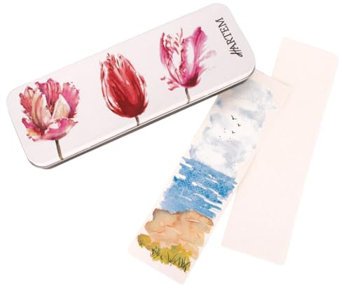 Hartem - Pack 25 Marcapáginas de Papel para Acuarela 5,5 x 20 cm, Tarjetas en Blanco de 300 gsm, Prensado en Frío y Libres de Ácidos para Técnicas Mixtas, Manualidades o Etiquetas de Regalo
