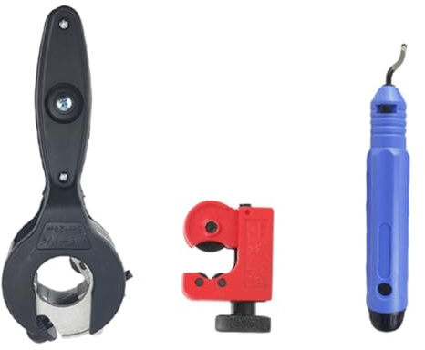 Frewurwer Cortatubos de 8-29 mm, Tijeras de Trinquete, Cortador de Tubos de PVC/PU/PP/PE, Herramienta Manual para Cortar Mangueras (3 Unidades)