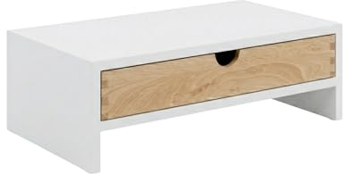 ComfortCove Supporto Monitor Scrivania con Cassetto, Bianco