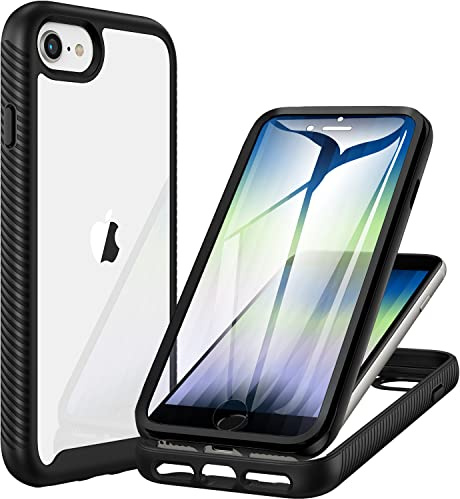 CENHUFO iPhone SE 2022 Case Built in Screen Protector, iPhone SE 2020 Case, Shockproof Clear Cover 360° Full Body Protective Phone Case for iPhone SE 3rd Gen 5G/iPhone SE 2020/ iPhone 7/8/ 6S/6