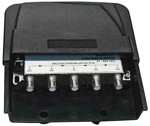 MAST PROMHS14P Répartiteur de tête 4 voies blindé | Répartiteur de signal antenne / équipement satellite, 1 x Qté