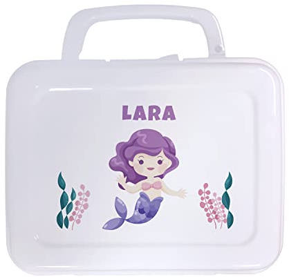 SAQUITOMAGICO Fiambrera Infantil Personalizada con Nombre – Caja de Almuerzo o Merienda de 1L – Impresión UV Ecológica Resistente – Apta para Lavavajillas – Regalo Original para Niños o Profesores
