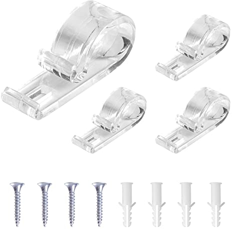 guangyuan 4 Stück Jalousienschnur-Sicherheitsvorrichtung, Kunststoffschnurführungen, Rollo, Sicherheitsclip, Rollo, Rollo, Kette, Sicherheitshalterclip für Schnur, transparente Klampe