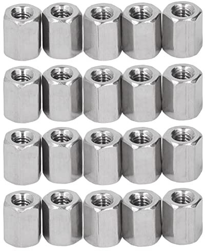 Tissting Tuercas De Acoplamiento Hexagonal M4 X 0.7 8mm OD 10mm Longitud - 20 Piezas De Acero Inoxidable 304 Para Mantenimiento Y Reemplazo En Construcción Y Decoración Del Hogar