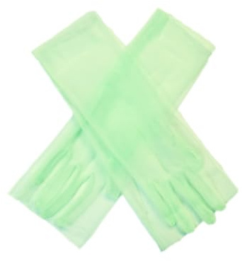 BrightGlow Guanti lunghi in tulle, 55 cm, guanti da sposa, senza dita, in rete trasparente, guanti da sera in tulle, per feste, serate, balli, opera, feste, Halloween, cosplay, matrimoni, accessori,