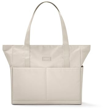 LARKSON Strandtasche Damen & Herren Beige - Linn - Große Beach Bag für Strand, Schwimmbad, Pool - Tote Bag Badetasche XXL mit Reißverschluss - Leicht