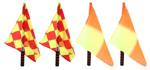 FUNOMOCYA 4 Pezzi Di Bandiera Per Arbitro Bandiere Per Guardalinee Sportive Bandiere Per Arbitro Bandiera A Scacchi Per