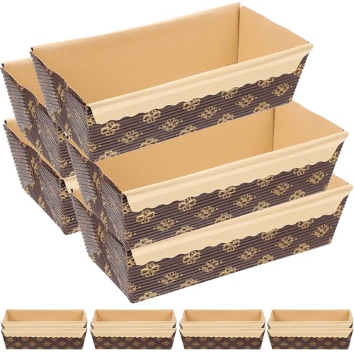 FUOYLOO 25 Pezzi Teglie di Carta da Forno Rettangolari Resistenti Alte Temperature, Pirottini di Carta per Torte Usa e Getta Colore Caffè, per Dessert e Antipasti in Casa e Feste