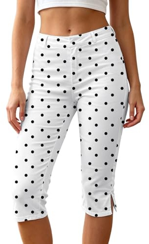 Leggings Capri Informales día a día, Punto elásticos, cómodos Elegantes, Media Pierna, Todas Estaciones, Mujer, Suaves