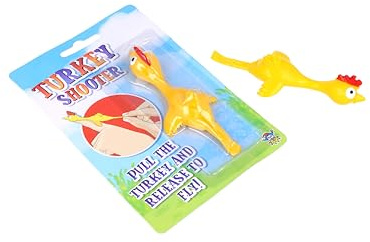 HENBRANDT 1 x Pistola per Tacchino per Bambini 11 cm novità Flick a Turkey Catapulta per Bambini Fionda per Pollo Elastica in Gomma Bomboniere per Sacchetti di Bottino Riempitivi per Calze per