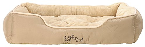 Dehner Lieblinge Hundebett und Katzenbett Sammy, ca. 75 x 58 x 19 cm, Polyester, beige
