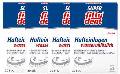 4x fittydent super Hafteinlagen comfort 20 Stück Zinkfrei fitty dent neutral