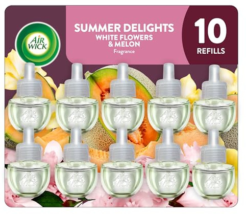 Air Wick Plug in Scented Oil Refill, 10ct, Summer Delights, Scented Oil, Air Freshener, Essential Oils, Eco Friendly
