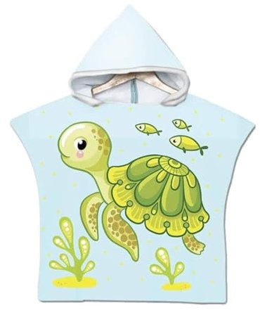 Chickwino Badeponcho Kinder mit Kapuze Tiermuster Poncho Handtuch Kinder Grün Surf Badetuch Kinder Robe Strand Schwimmen Poncho für Babys Jungen Mädchen