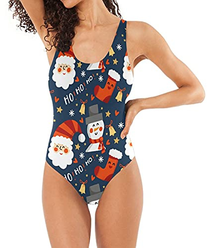 Bonhomme De Neige De La Nuit De Noël Maillot de Bain Femme One Pieces Bikini Monokini Sexy Slim pour La Plage Femmes Filles