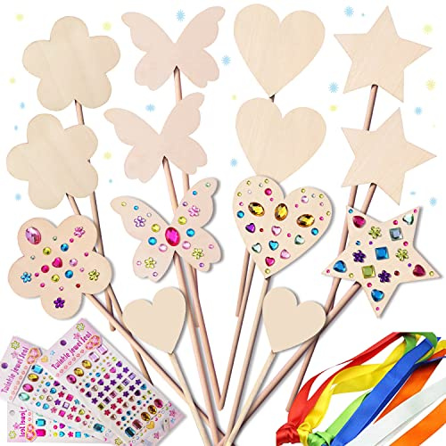 Make Your Own Magic Wand for Kids(14 PCS), Princess Fairy Wand DIY Crafts | Angel Sticks - Princess Birthday Party Costume Accessories Supplies