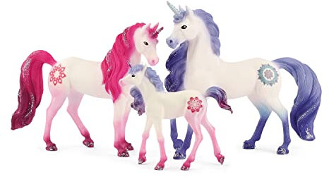schleich 72211 Mandala Einhorn Familie, ab 5 Jahren, BAYALA - Spielset, 3 Teile, exklusiv bei Amazon