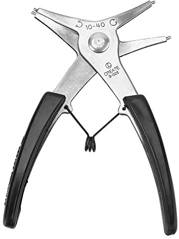 1pc Pinza Professionale per Anelli di Sicurezza a Doppia Funzione Strumento di Rimozione e Montaggio con Impugnatura Ergonomica Per Anelli Elastici 10-40mm