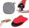 1 heat-insulating oven glove, with 1 heat-insulating pad, mini cooking gloves, kitchen gloves with hanging buckle, non-slip heat-resistant cotton oven gloves