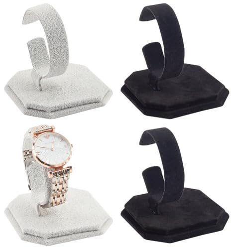 FREEBLOSS 4 Pezzi Espositore Orologi Espositore per Orologi da Polso Supporto per Orologi in Velluto Bracciale Porta Orologi per Il Piano d'Appoggio della Fiera