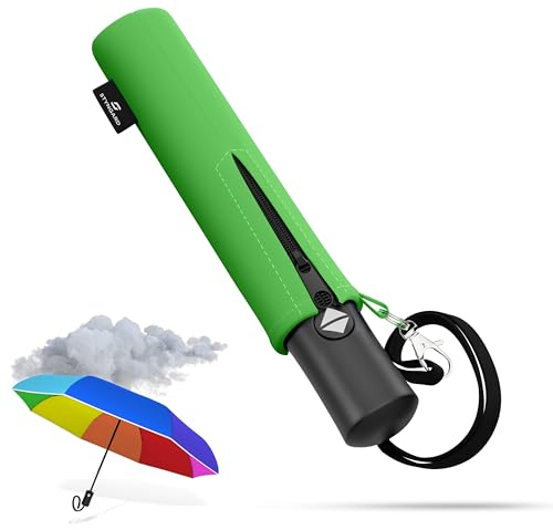 STYNGARD Regenschirm Kinder mit Sicherheitsreflektoren - Regenschirm Kinder Schulranzen Modell ROTTERDAM (regenbogen)