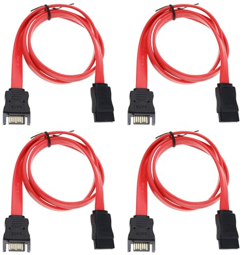 VGOL 4 Stück 50 cm SATA-Verlängerungskabel - 7-Poliger Interner Stecker Auf Buchse Für Externe Festplatten-Datenübertragung