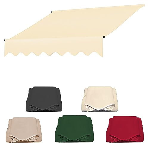 CHAGME Telo di copertura per tende da sole, in poliestere, resistente ai raggi UV, impermeabile, protettivo, multiuso, per terrazza, balcone, cortile, 3 m