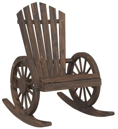 vidaXL Adirondack Schaukelstuhl, Schaukelsessel für Garten Terrasse Balkon, Gartenstuhl mit Schaukeldesign, Sessel Gartenmöbel, Landhausstil, Massivholz Tanne