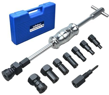 LainKeen 12pcs Blind Hole Collet Bearing Puller Set Internal Extractor Puller Kit with Slide Hammer and Expandable Collets 8-32MM Pilot Inner Removal Tool for Automotive and Motorcycle Wheel Bearings