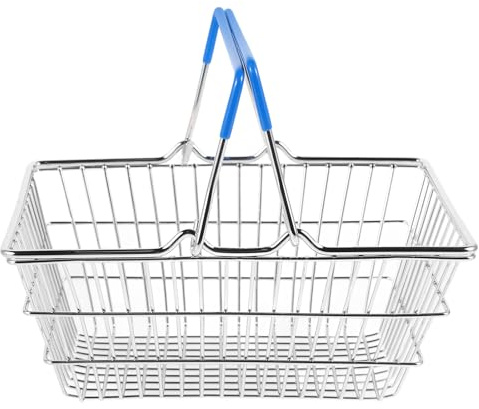 UPKOCH Mini Shopping Basket for Kids Hollow Wire Basket with Handle Small Storage Organizer for Pretend Play Desktop Storage Jewellery Holder and Photography Prop