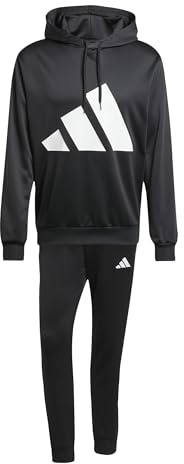 adidas Uomo BIG LOGO FRENCH TERRY HOODED TRACKSUITS, black/white, L