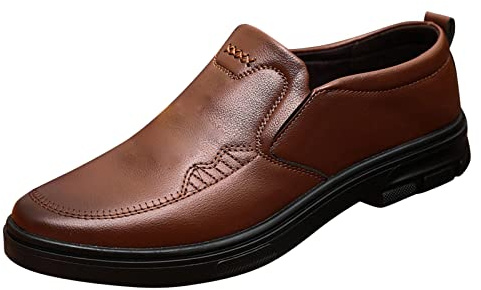 Mocassini, scarpe basse da uomo in pelle, eleganti, scarpe da vela, leggere, estive, 01 marrone., 40 EU