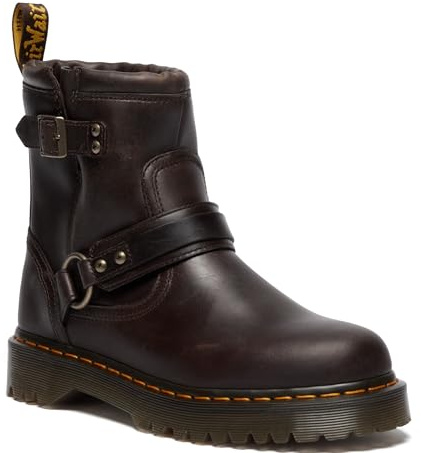 Dr. Martens Stivali da moto unisex per adulti con imbracatura Anistone, Marrone scuro, 41 EU