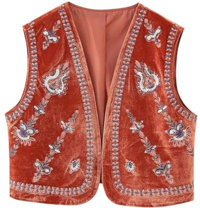 Celanisai Camiseta sin mangas para hombre, chaleco festivo de príncipe árabe, chaleco de verano, chaleco de sultán oriental, chaleco sin mangas, frente abierto, chaqueta con ribete dorado, ropa de