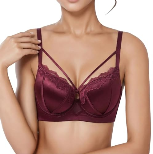 Generico Reggiseno Senza Ferretto Reggiseno Donna A Mezza Coppa Seamless per Seno Piatto, Raccolta Laterale E Design Bandeau Senza Spalline – Ideale per Abiti Scollati