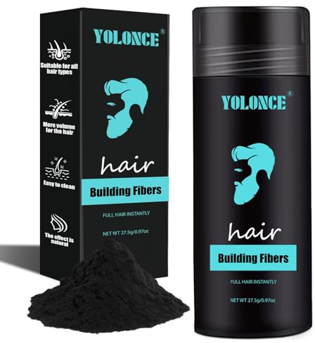 Unisex capilares voluminizador polvo,Cabello Fibras Polvo,Polvo engrosante para el cabello,3 colores disponibles,Efecto inmediato y aspecto natural,Llena y engrosa su Cabello,Negro