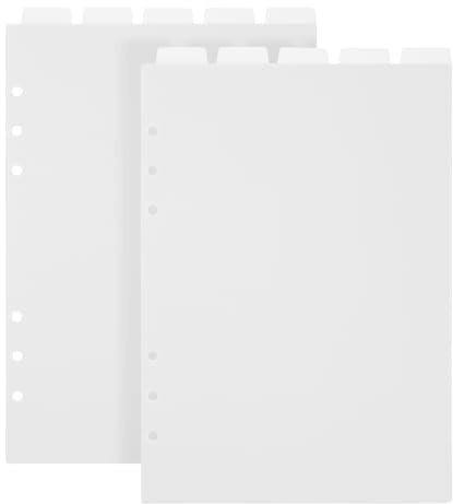 2 Set A5 Binder Dividers, Top 5 Tabs Plastic Index Divider Transparent Vertical 6 Ring Binder Inserts A5 Planner Dividers Planner Inserts for 6 Ring Binders Notebook Diary Memo Notepad