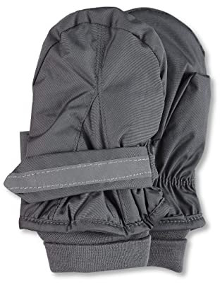 Sterntaler Fäustling mit Daumen, wasserabweisend, mit elastischem Bündchen und Klettverschluss, gefüttert - unisex Accessoires für Babys & Kleinkinder - dunkelgrau, Gr. 2