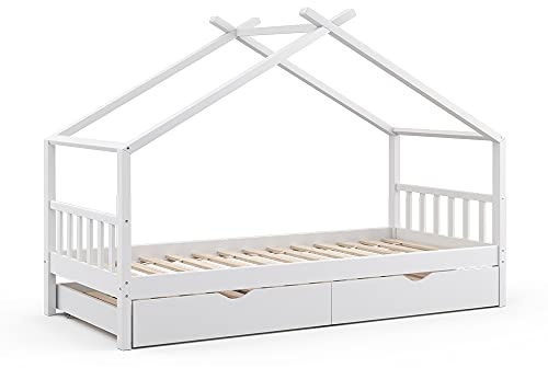 VitaliSpa Hausbett Design, Weiß, 90x200 cm